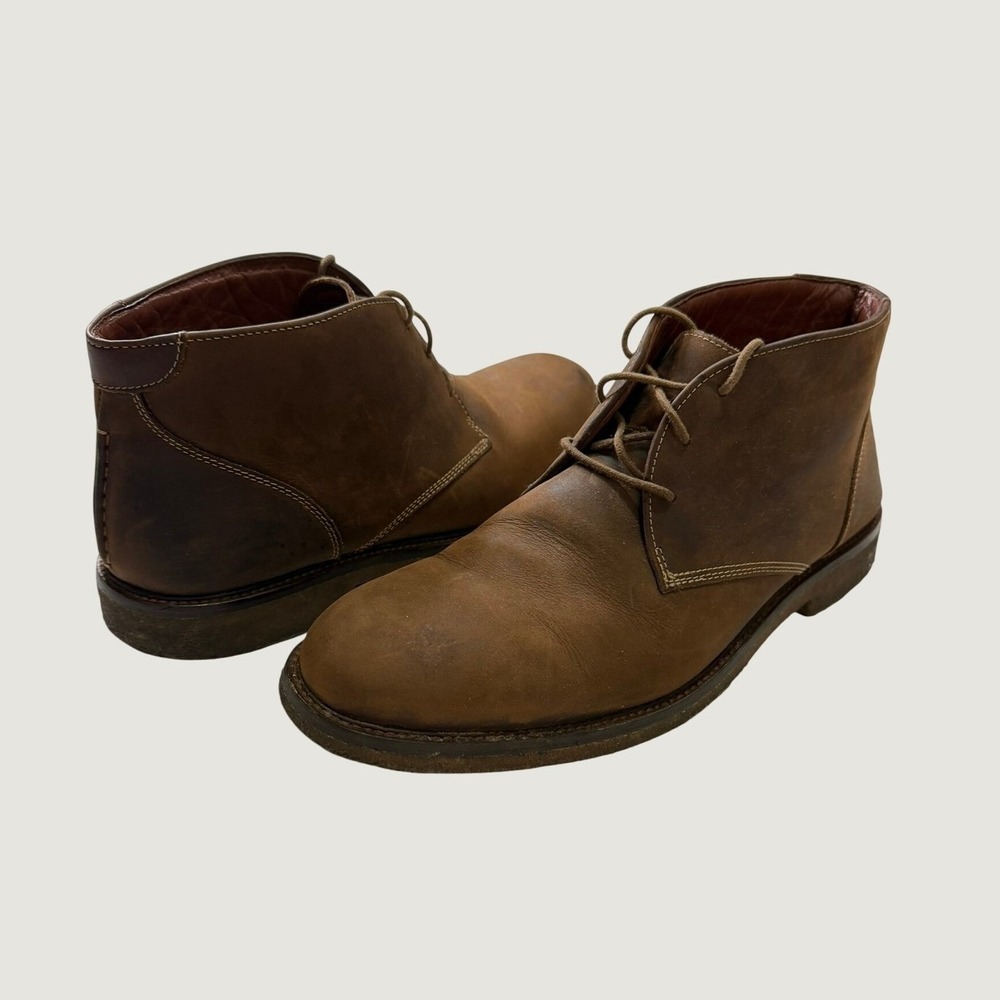 Johnston & Murphy Mens Copeland Chukka Boots Tan Oiled Leather 11M 25-1870
